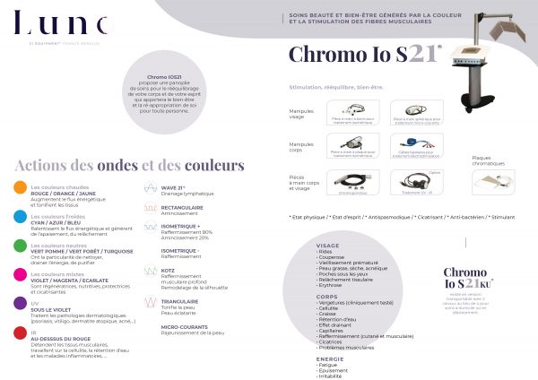 PresentationCHROMOIOS Présentation du soin de chromothérapie Chromo io S21